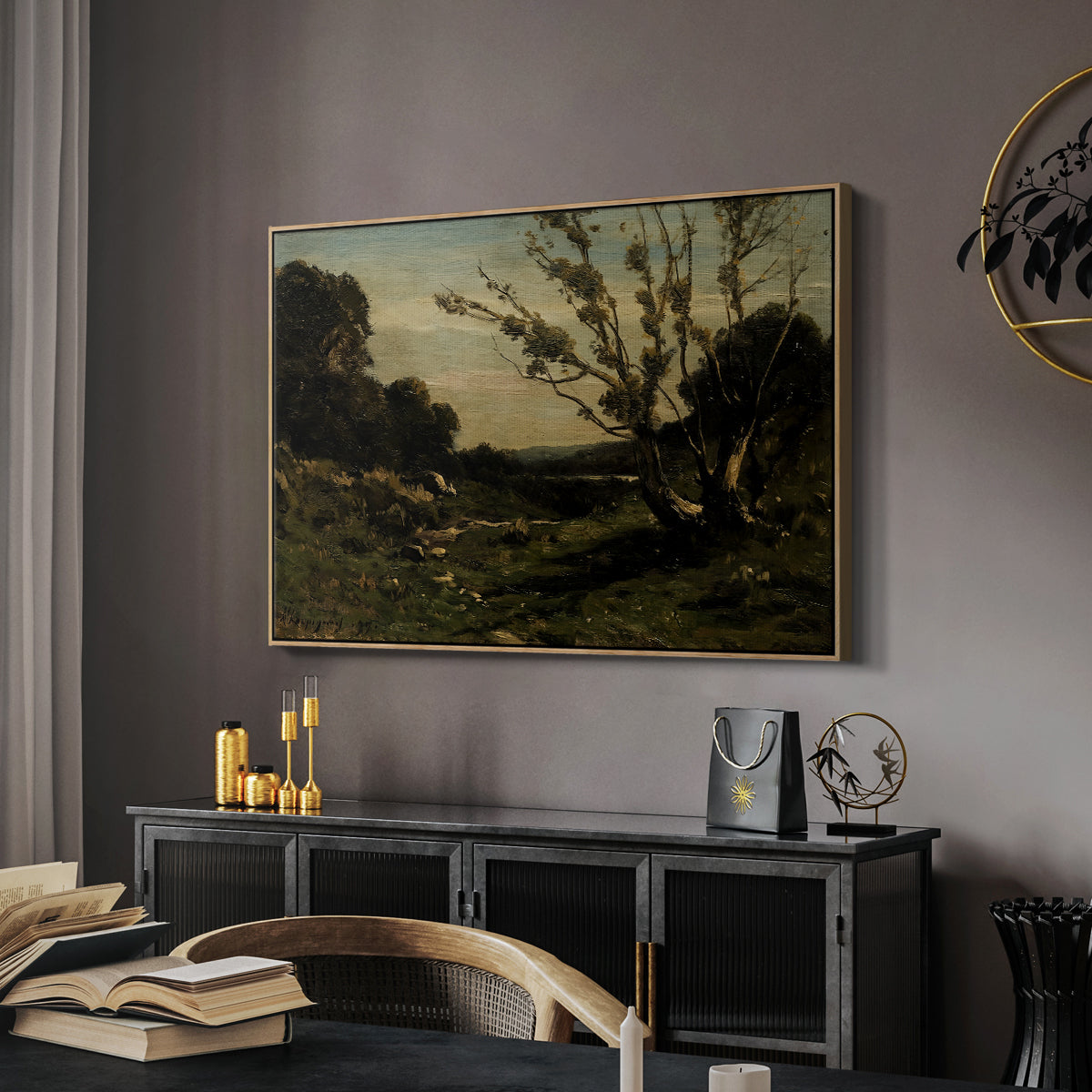 Morning in the Nievre, 1877 - Floater Framed Canvas Print