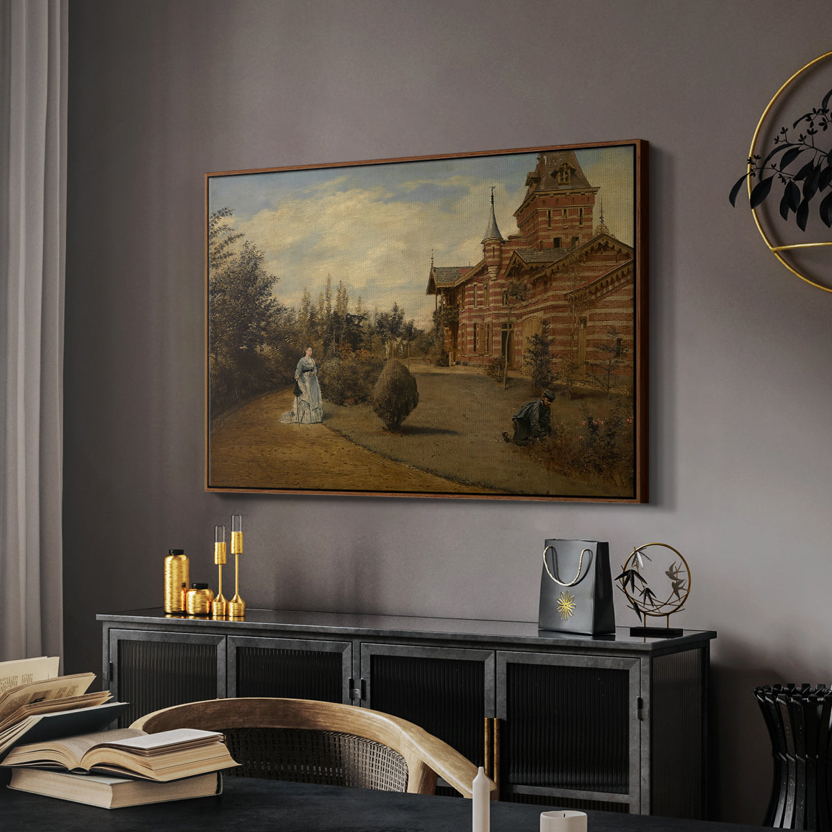 The Country House of Gustave Coûteaux, 1871 - Floater Framed Canvas Print