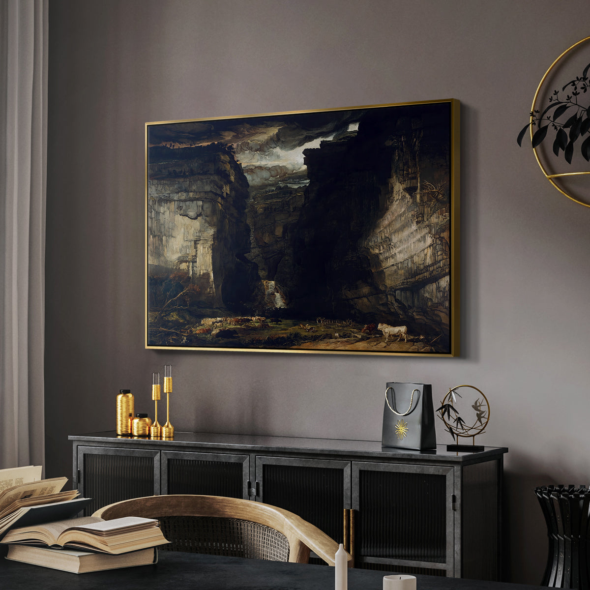 Gordale Scar, c. 1811-1813 - Floater Framed Canvas Print