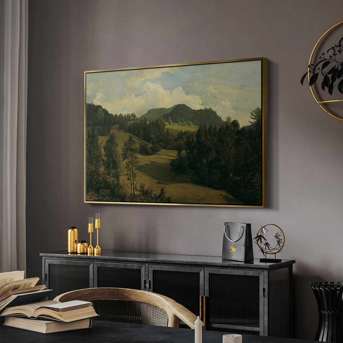 Landscape near Miesenbach, c. 1830 - Floater Framed Canvas Print