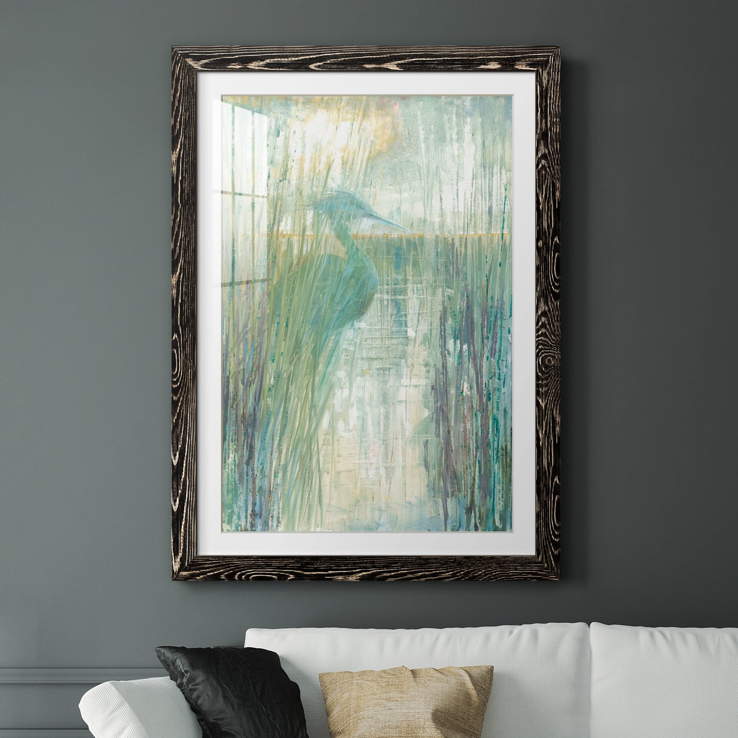 Morning Egret I - Premium Framed Print - Distressed Barnwood Frame - Ready to Hang