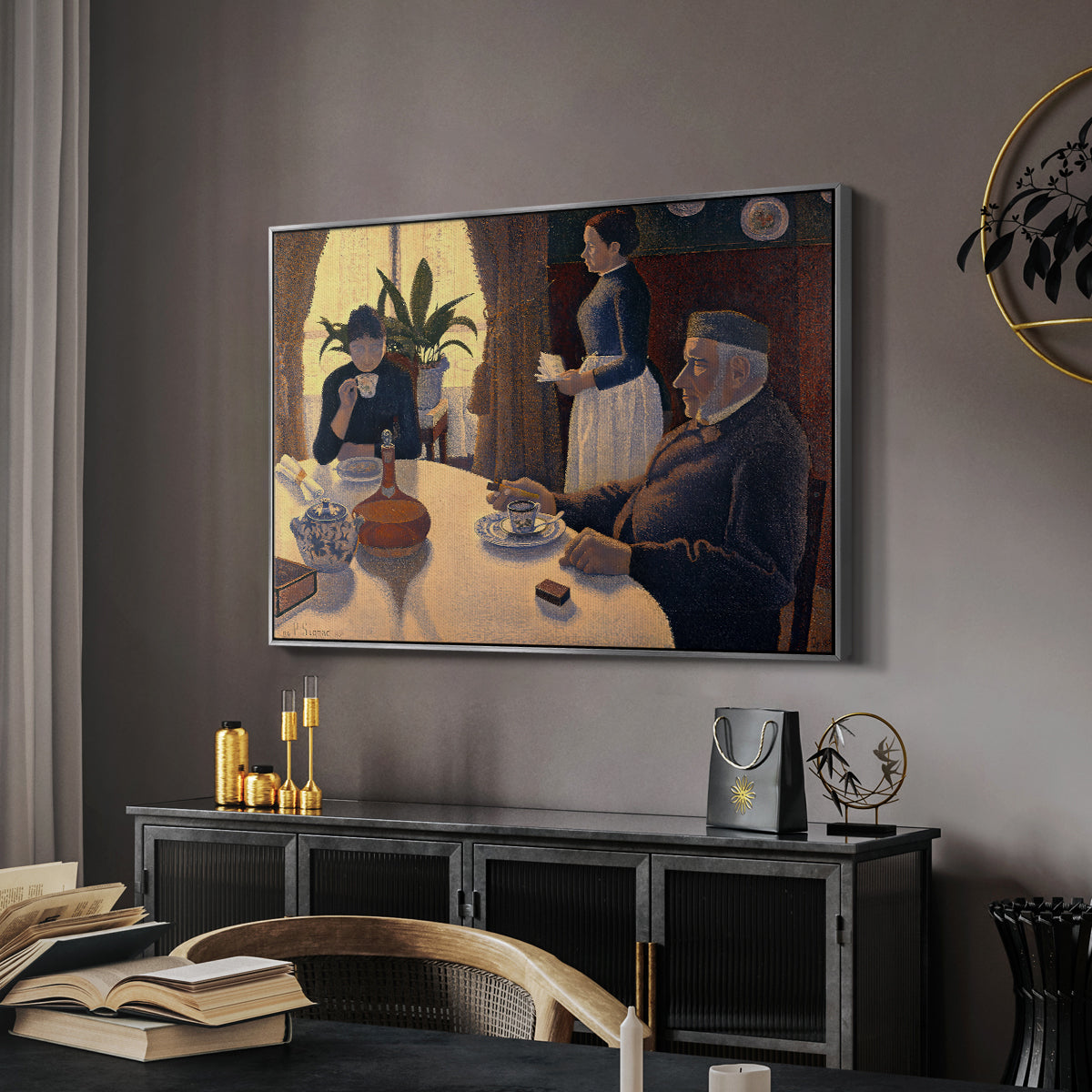 The Dining Room (Breakfast), 1886-1887 - Floater Framed Canvas Print