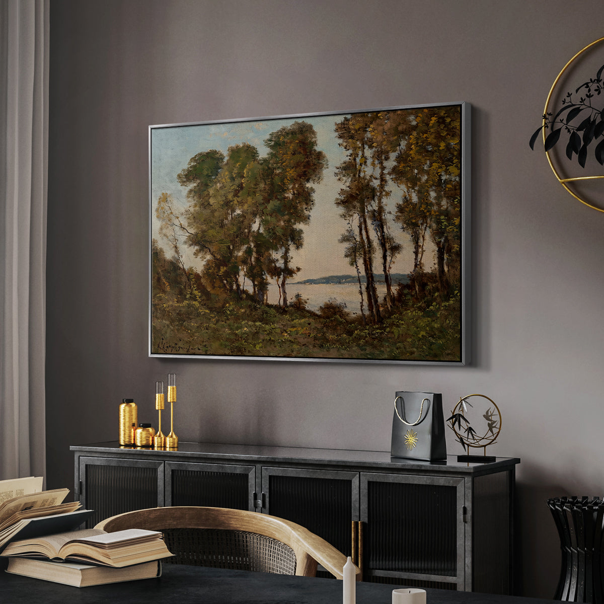 The Banks of the Allier, 1894 - Floater Framed Canvas Print
