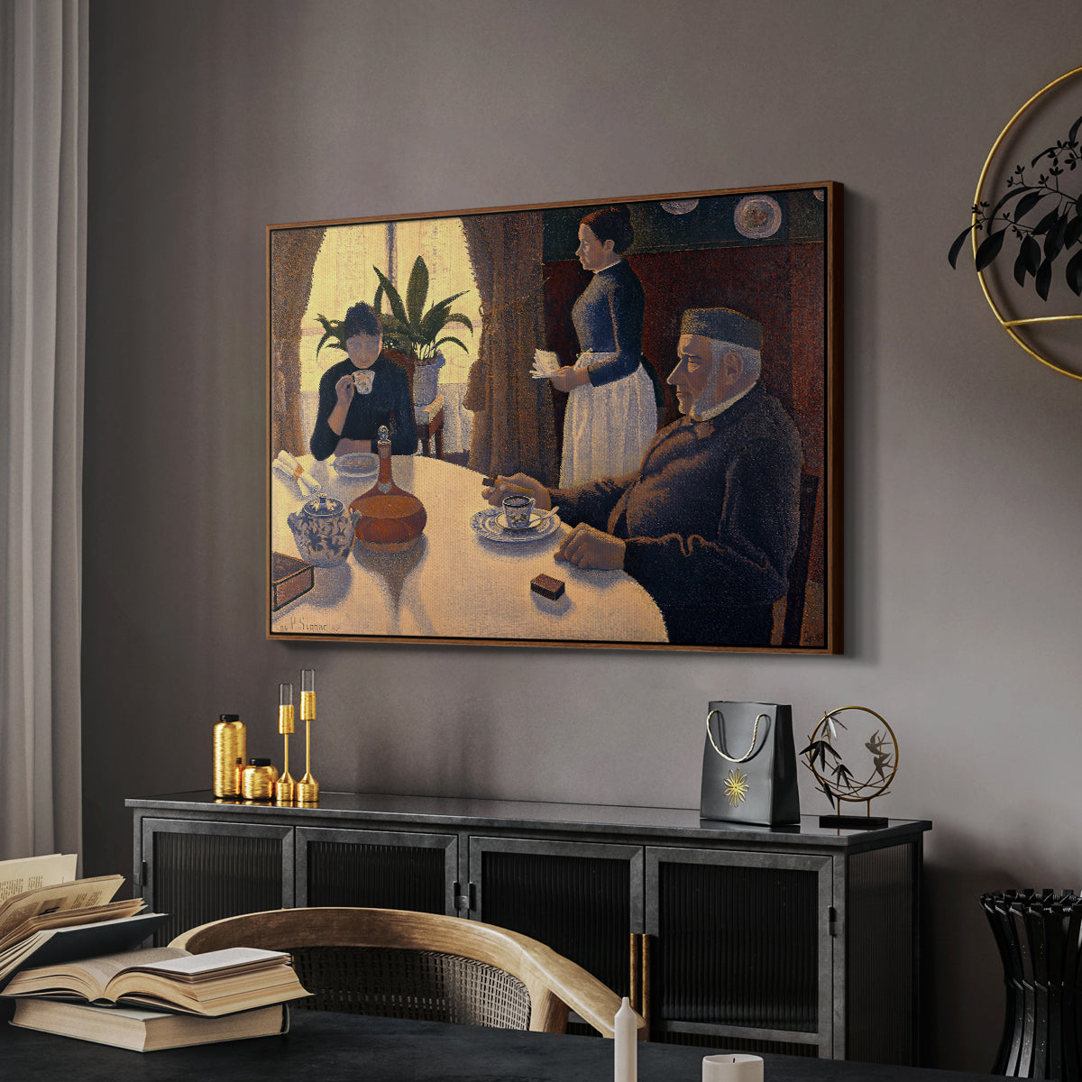 The Dining Room (Breakfast), 1886-1887 - Floater Framed Canvas Print