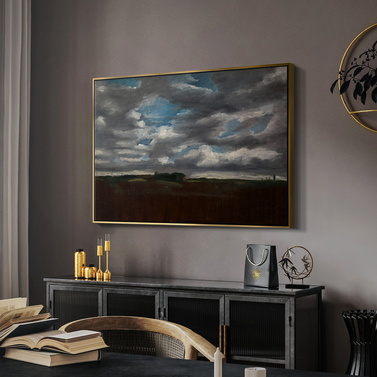 Extensive Landscape with Grey Clouds, c. 1821-1822 - Floater Framed Canvas Print