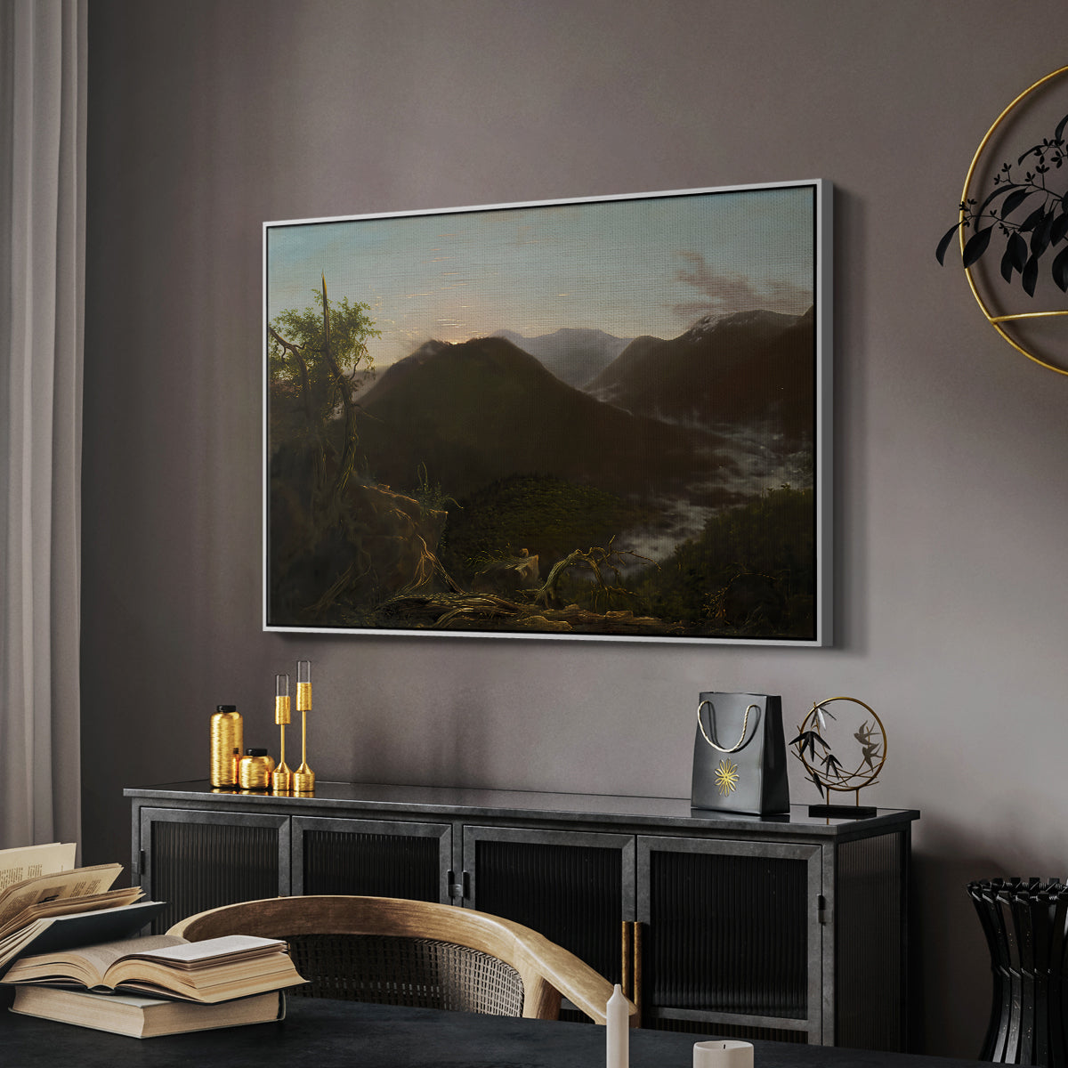 Sunrise in the Catskill Mountains, 1826 - Floater Framed Canvas Print