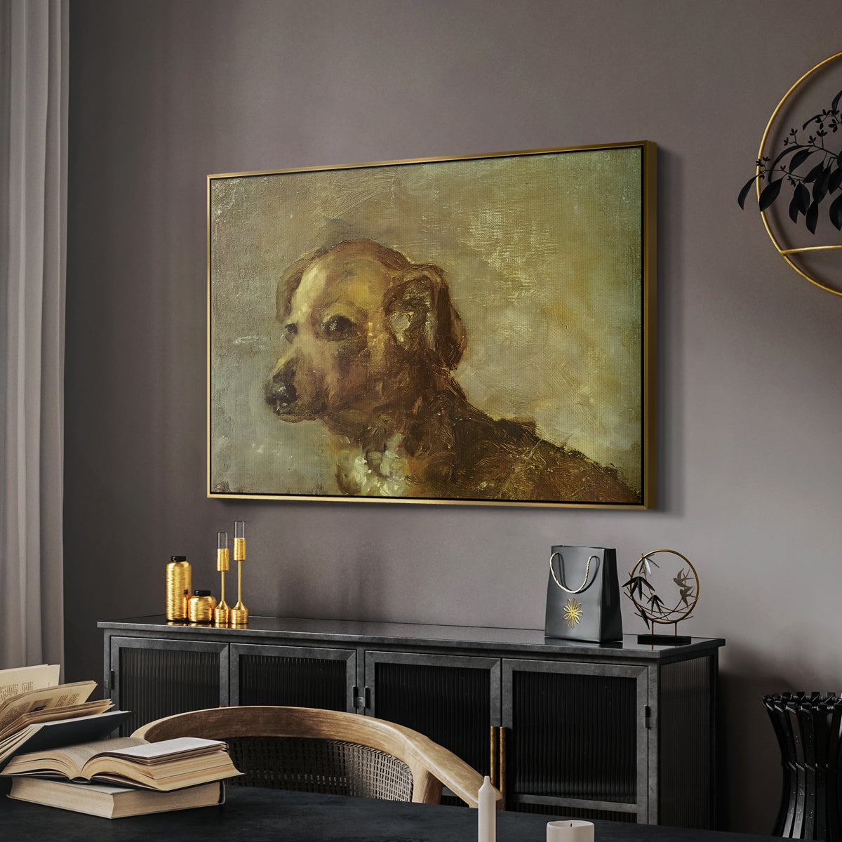 Cliper, the Artist's Dog, 1895 - Floater Framed Canvas Print