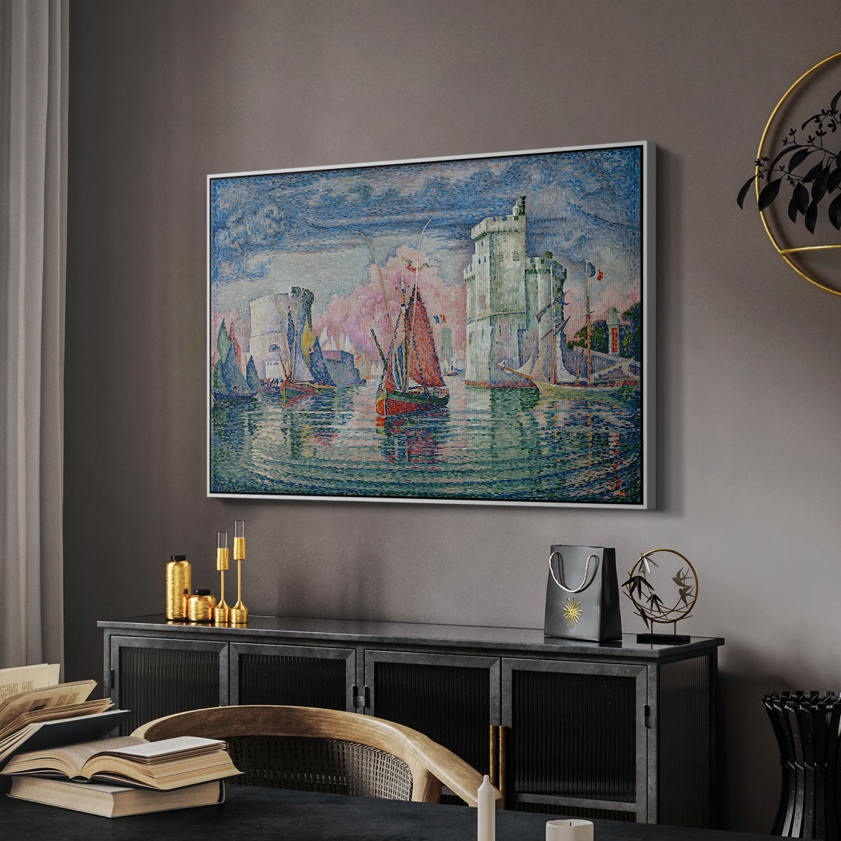 Entrance to the Port of La Rochelle, 1921 - Floater Framed Canvas Print