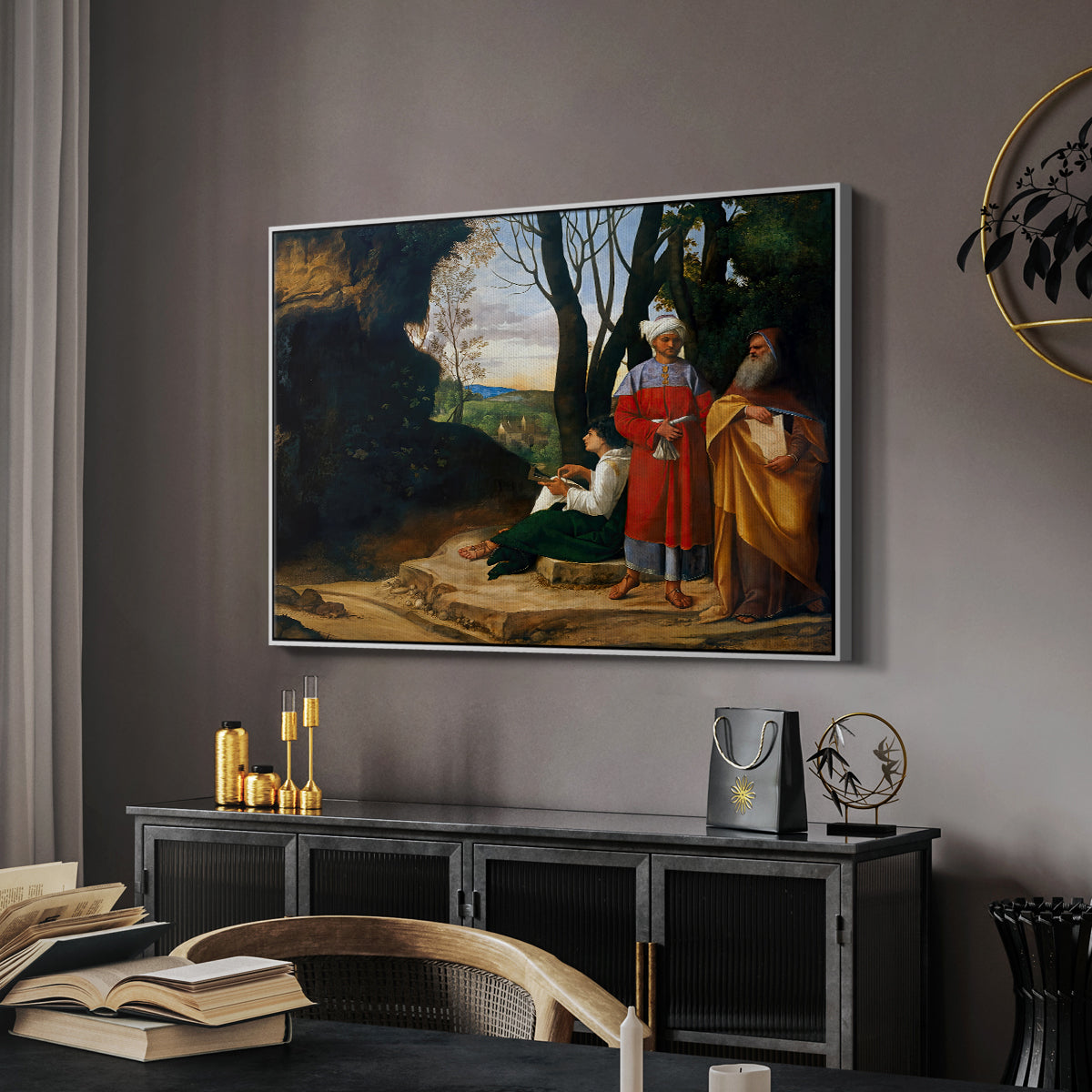 The Three Philosophers, c. 1508-1509 - Floater Framed Canvas Print