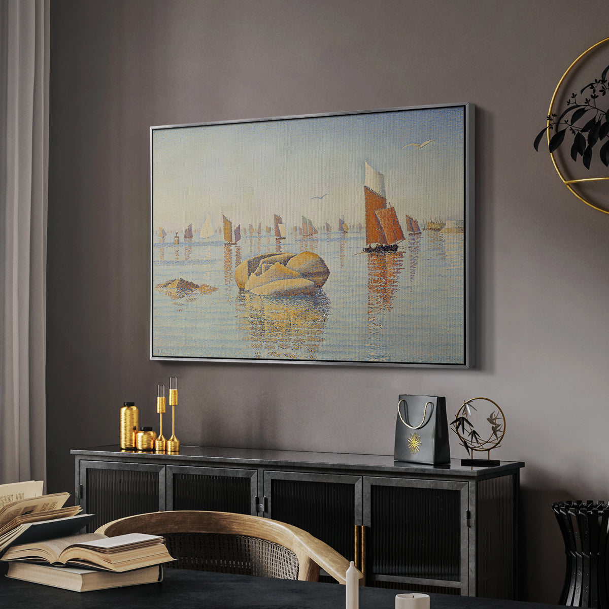 Concarneau, Quiet Morning, Opus 219, 1891 - Floater Framed Canvas Print