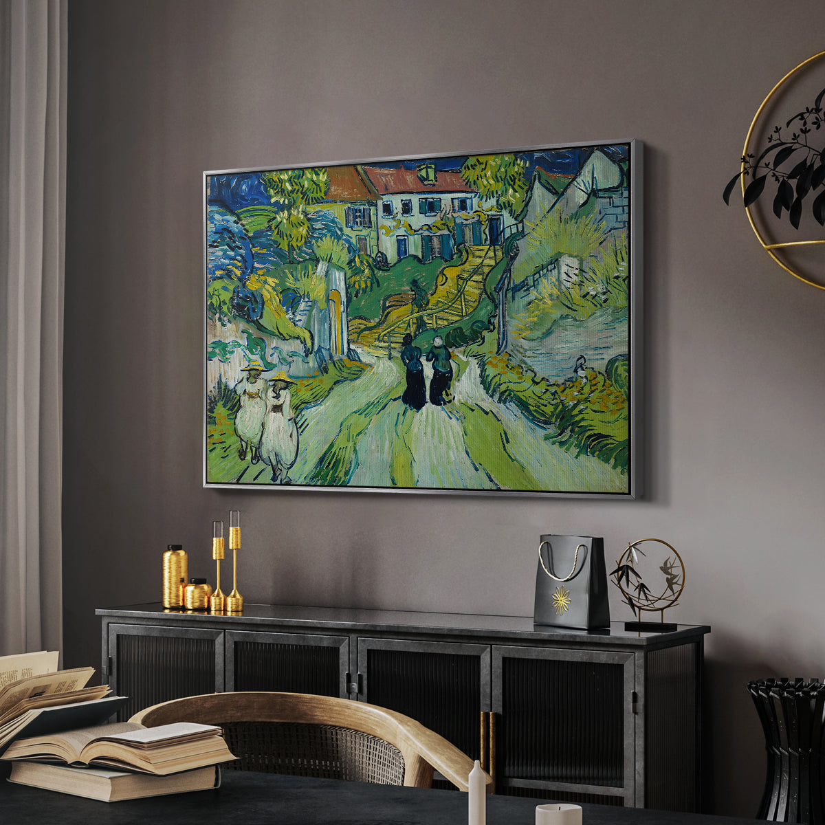 Stairway at Auvers, 1890 - Floater Framed Canvas Print