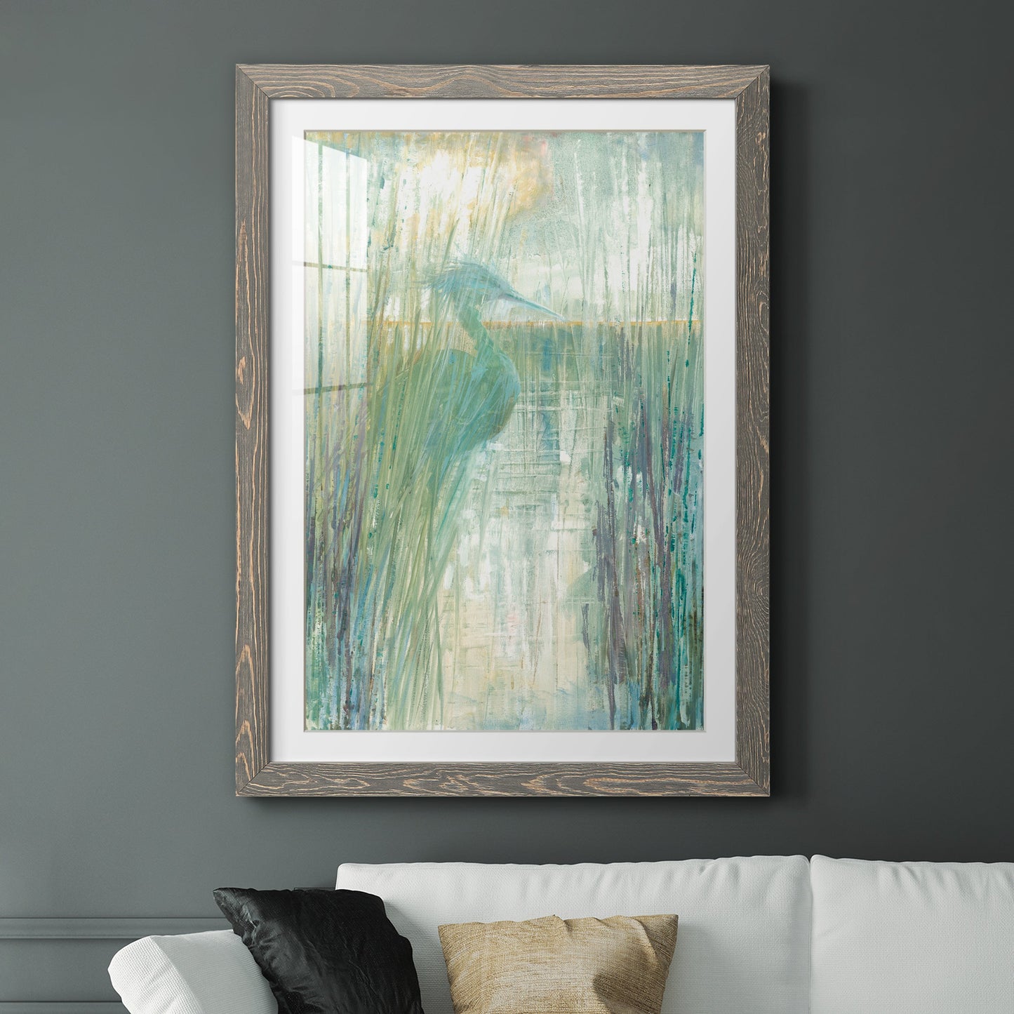 Morning Egret I - Premium Framed Print - Distressed Barnwood Frame - Ready to Hang