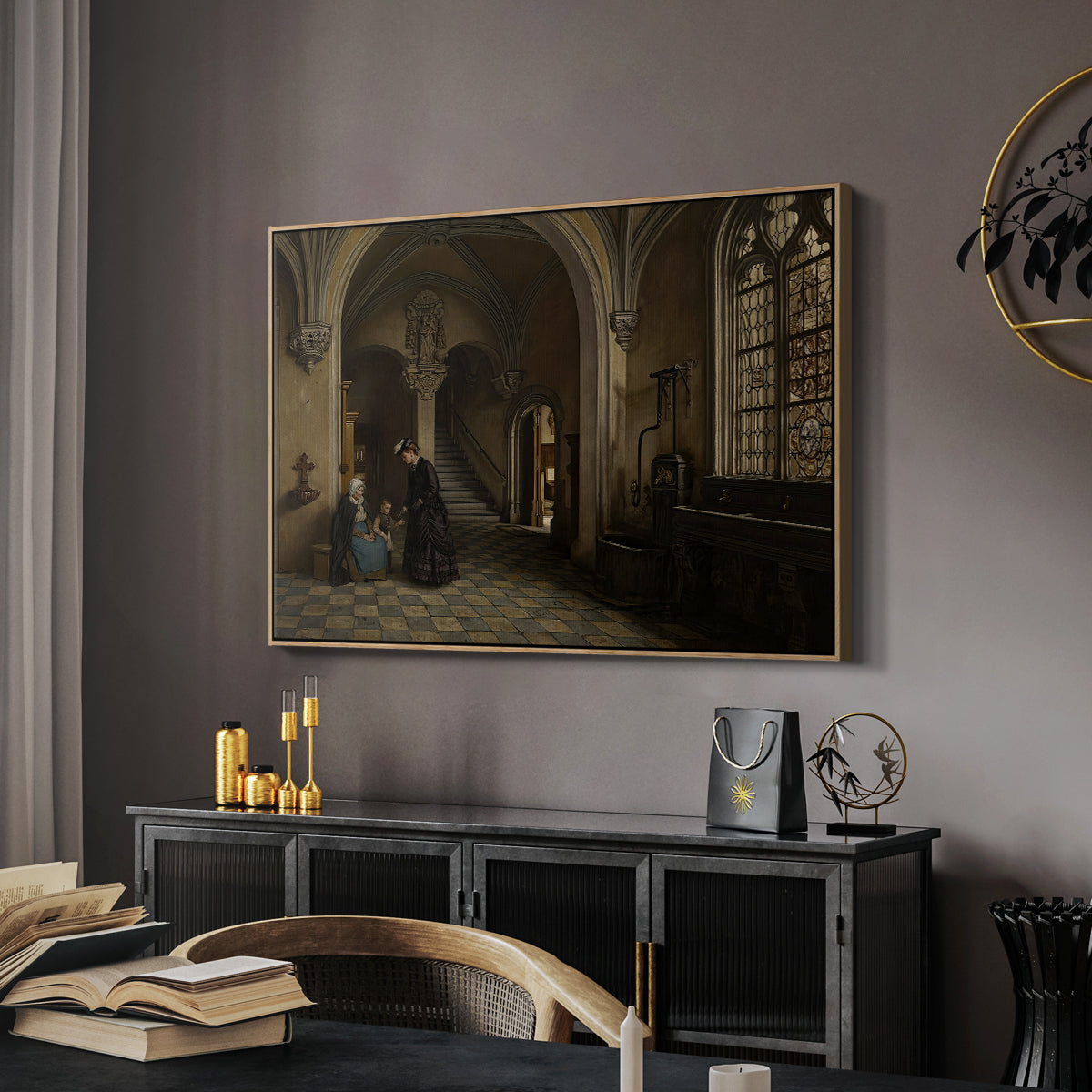 Interior of the Church of Saint Paul in Antwerp, c. 1865-1869 - Floater Framed Canvas Print