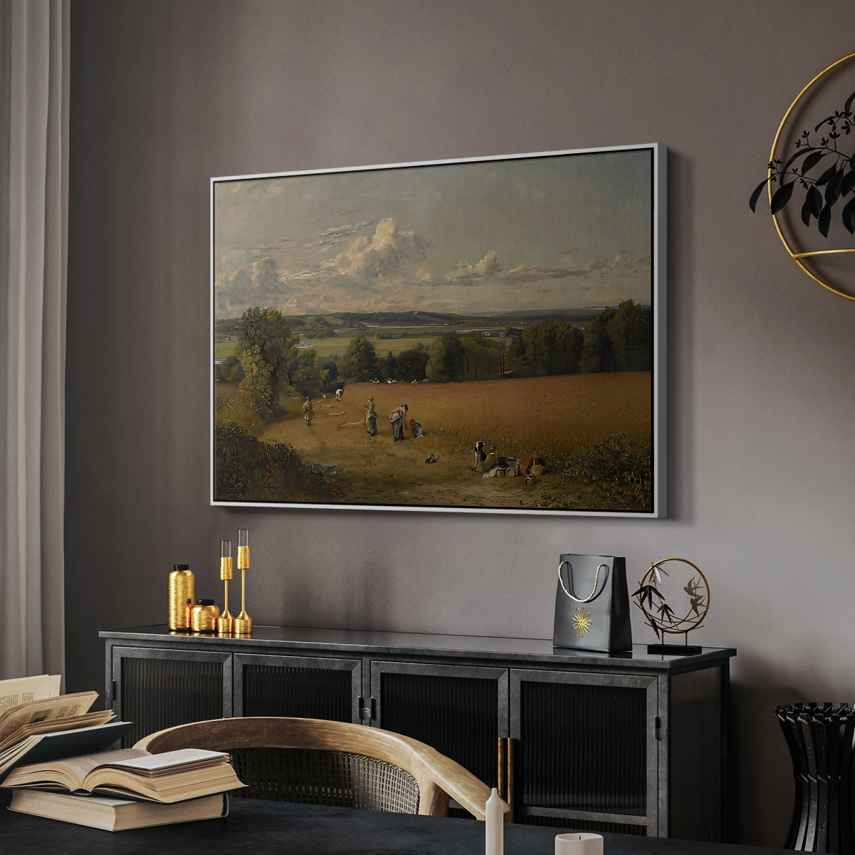 The Wheat Field, 1816 - Floater Framed Canvas Print