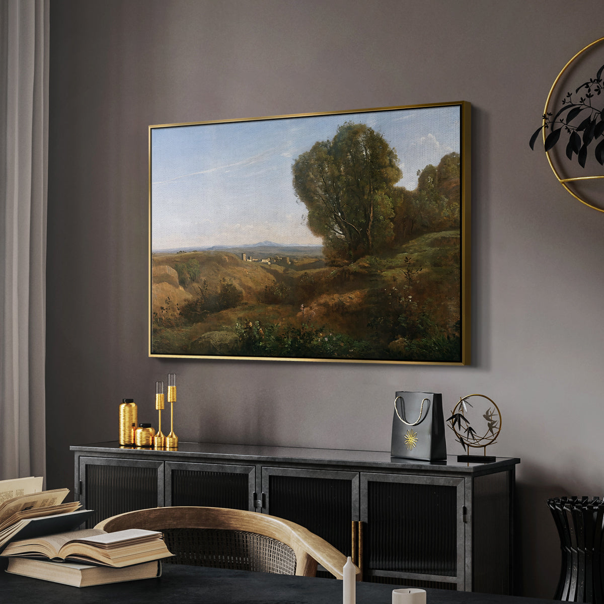 Souvenir of Roquemaure in the Gard, c. 1853 - Floater Framed Canvas Print
