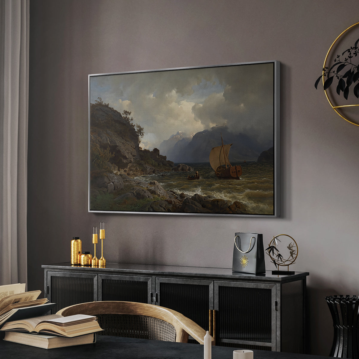 From the Western Coast of Norway, 1862 - Floater Framed Canvas Print