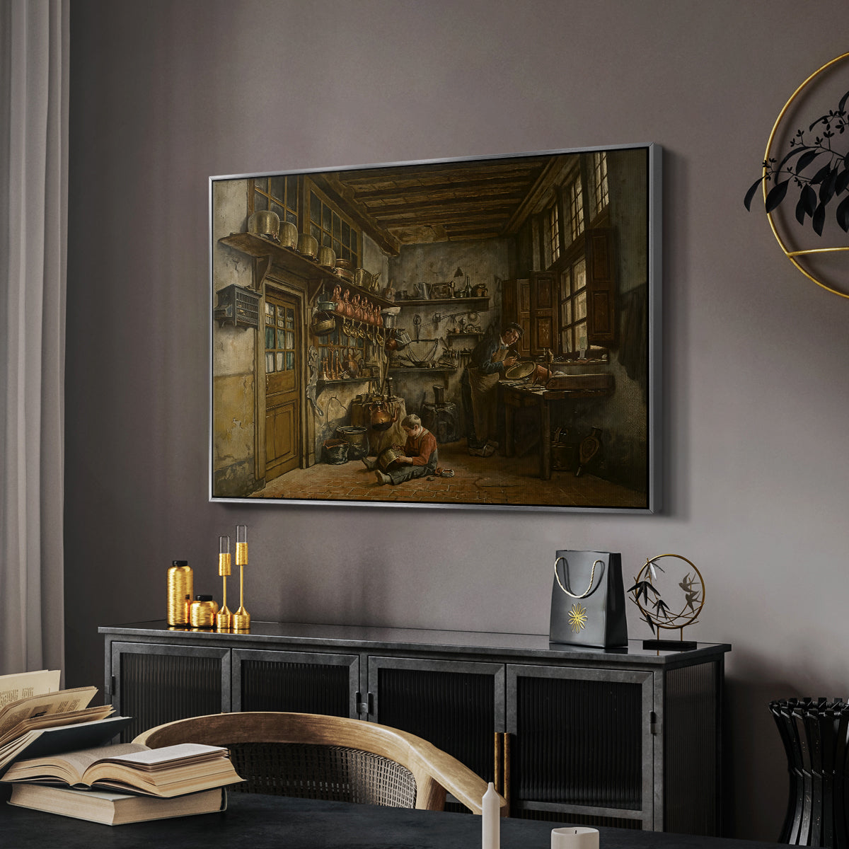 The Tinker, 1861 - Floater Framed Canvas Print