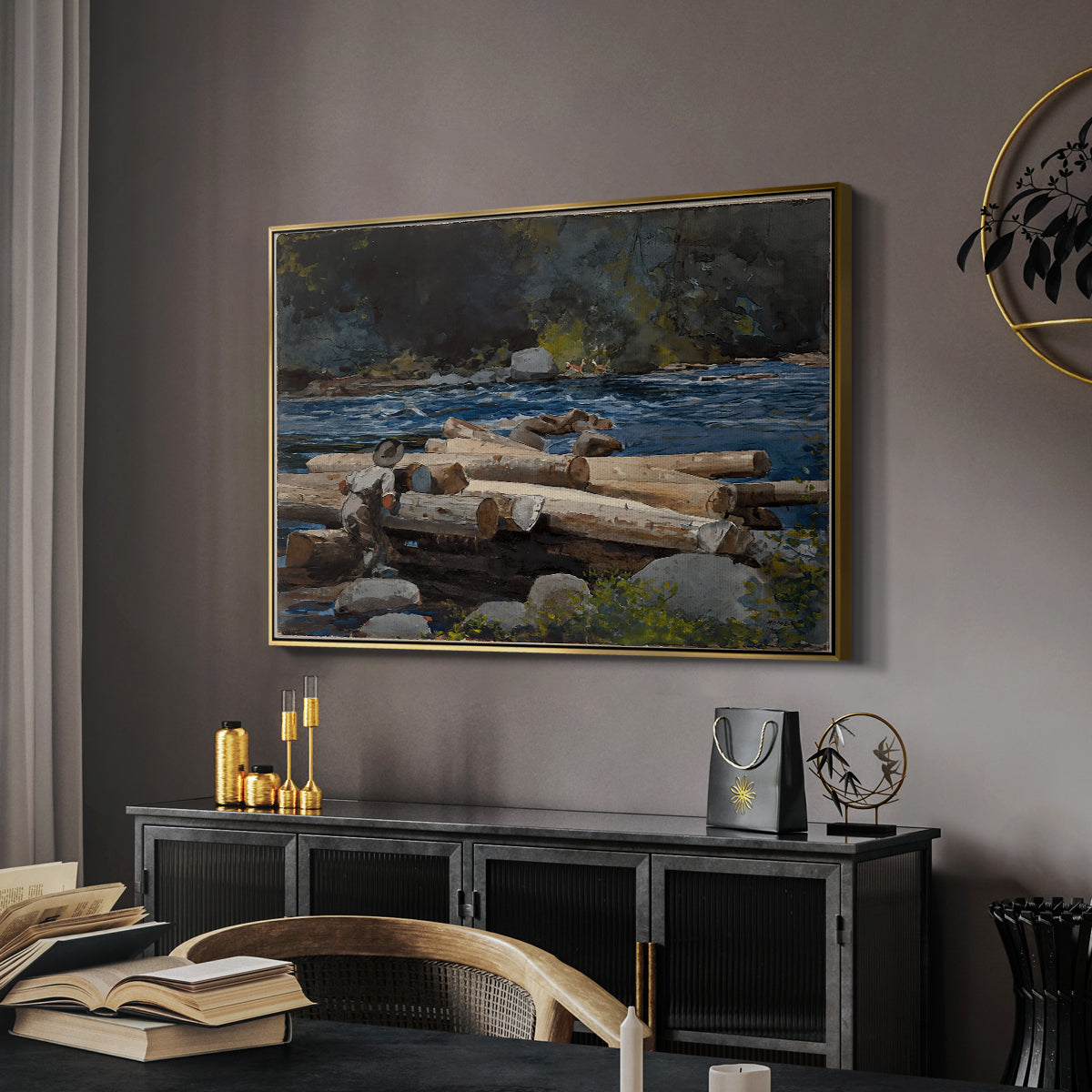 Hudson River, 1892 - Floater Framed Canvas Print