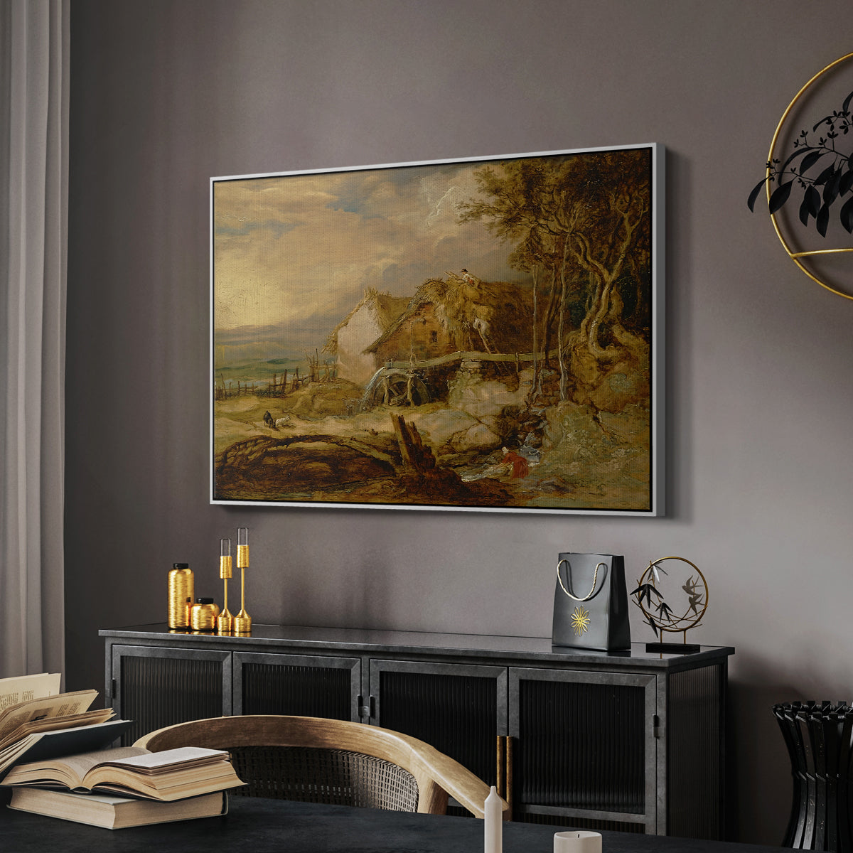 An Overshot Mill, c. 1802-1807 - Floater Framed Canvas Print