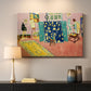 Canvas art print detailing a stylized studio composition, mounted in a softly lit interior space