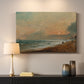 Canvas art print detailing a natural beach landscape with soft movement, mounted in a softly lit interior space