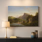 Canvas art print detailing an expressive countryside composition with balanced light, mounted in a softly lit interior space