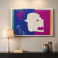 Canvas art print detailing a symbolic cut-out animal design, mounted in a softly lit interior space