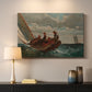 Canvas art print detailing a coastal water scene showing movement driven by wind, mounted in a softly lit interior space