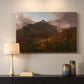 Canvas art print detailing a landscape emphasizing atmosphere and depth, mounted in a softly lit interior space