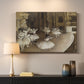 Canvas art print detailing dancers arranged on stage with visible set and depth, mounted in a softly lit interior space