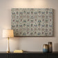 Canvas art print detailing an elongated surface filled with structured ornamental pattern, mounted in a softly lit interior space