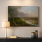 Canvas art print detailing an iconic composition with river bend and contrasting skies, mounted in a softly lit interior space
