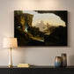 Canvas art print detailing an expressive composition showing aftermath of flood, mounted in a softly lit interior space