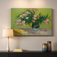 Canvas art print detailing a stylized arrangement emphasizing color and texture, mounted in a softly lit interior space
