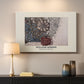 Canvas art print detailing a repeating vine motif with flowers and curved leaf forms, mounted in a softly lit interior space
