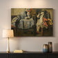 Canvas art print detailing a tabletop arrangement highlighting everyday materials, mounted in a softly lit interior space