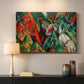Canvas art print detailing a stylized representation of weather through geometric forms, mounted in a softly lit interior space