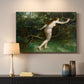 Canvas art print detailing a symbolic solitary female figure, mounted in a softly lit interior space