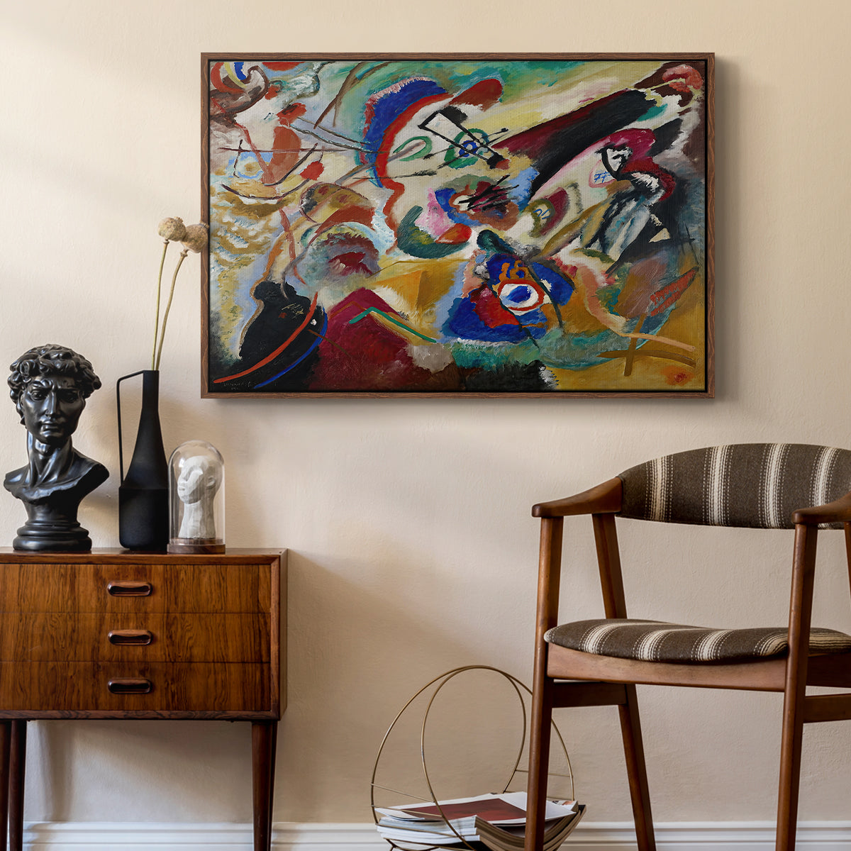 Fragment 2 for Composition VII, 1913 - Floater Framed Canvas Print