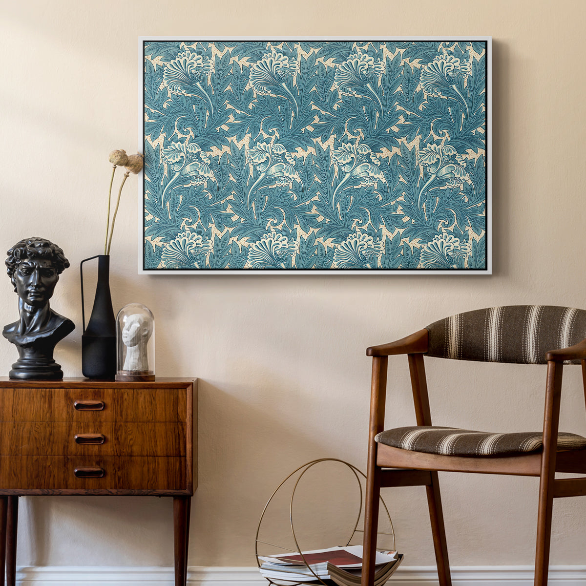 Tulip (Teal), 1875 - Floater Framed Canvas Print