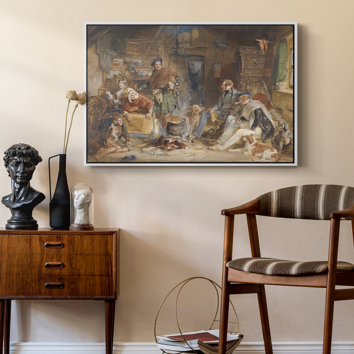 Highland Hospitality, 1832 - Floater Framed Canvas Print