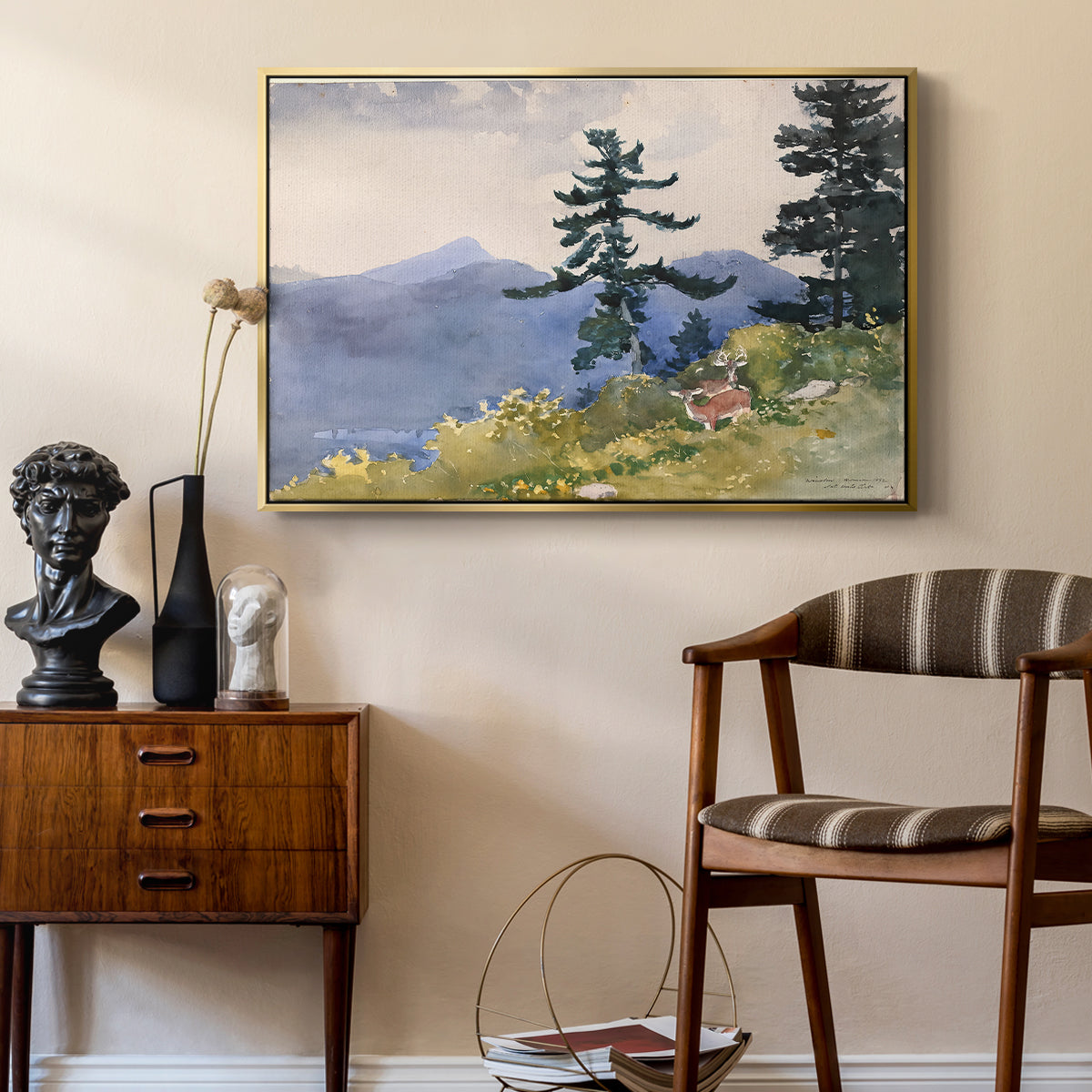 North Woods Club, Adirondacks, 1892 - Floater Framed Canvas Print