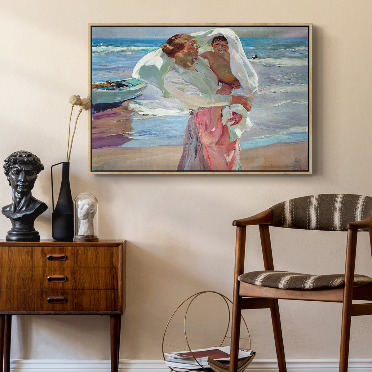 After Bathing, 1915 - Floater Framed Canvas Print