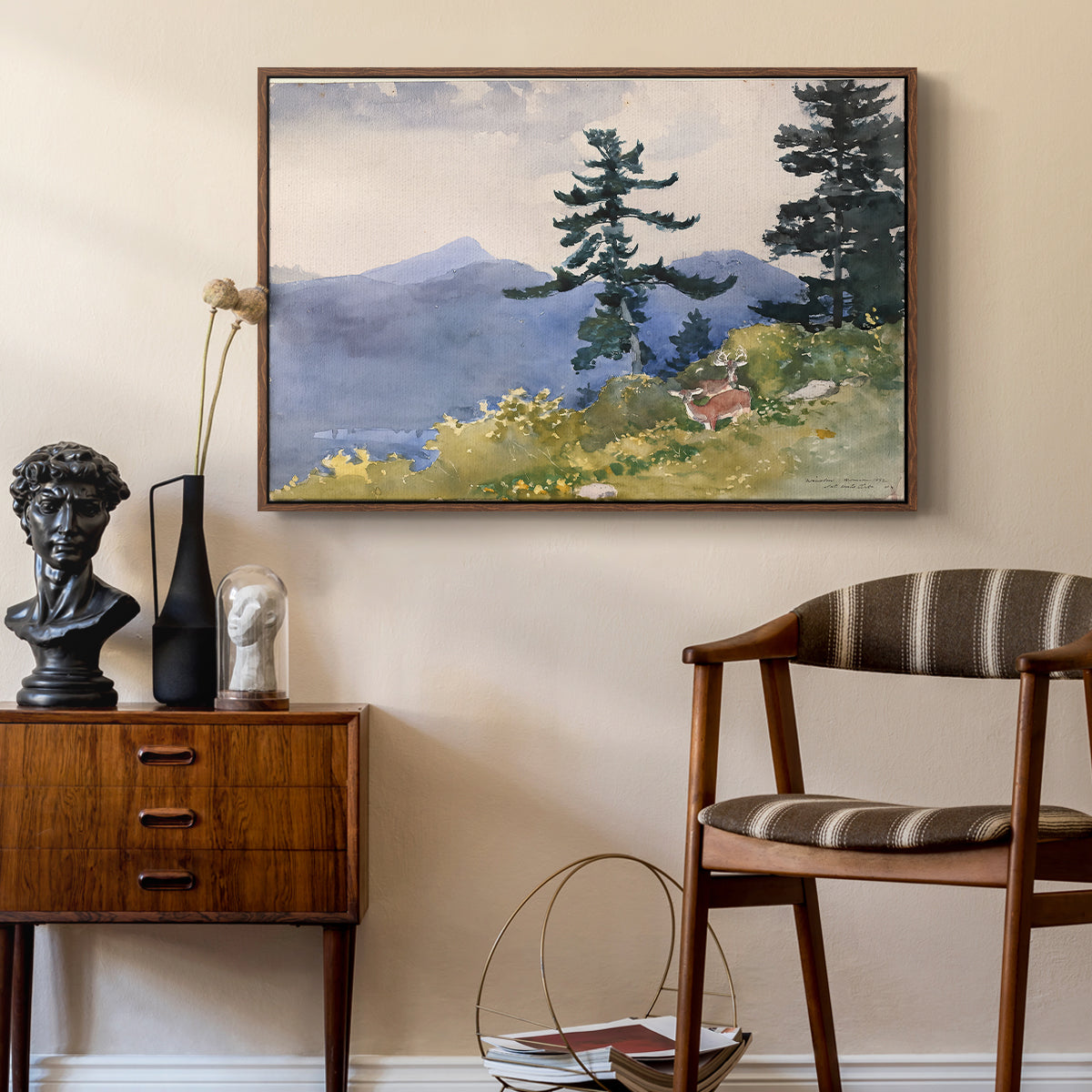 North Woods Club, Adirondacks, 1892 - Floater Framed Canvas Print