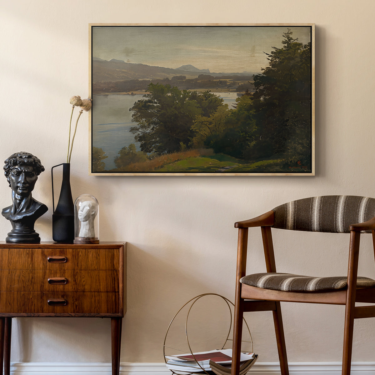 View of the Mondsee, 1870 - Floater Framed Canvas Print