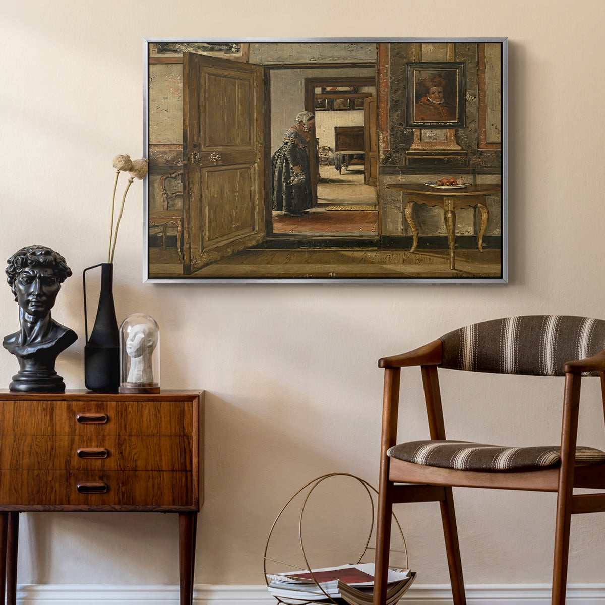 Interior of the Terninck Institution in Antwerp, 1884 - Floater Framed Canvas Print