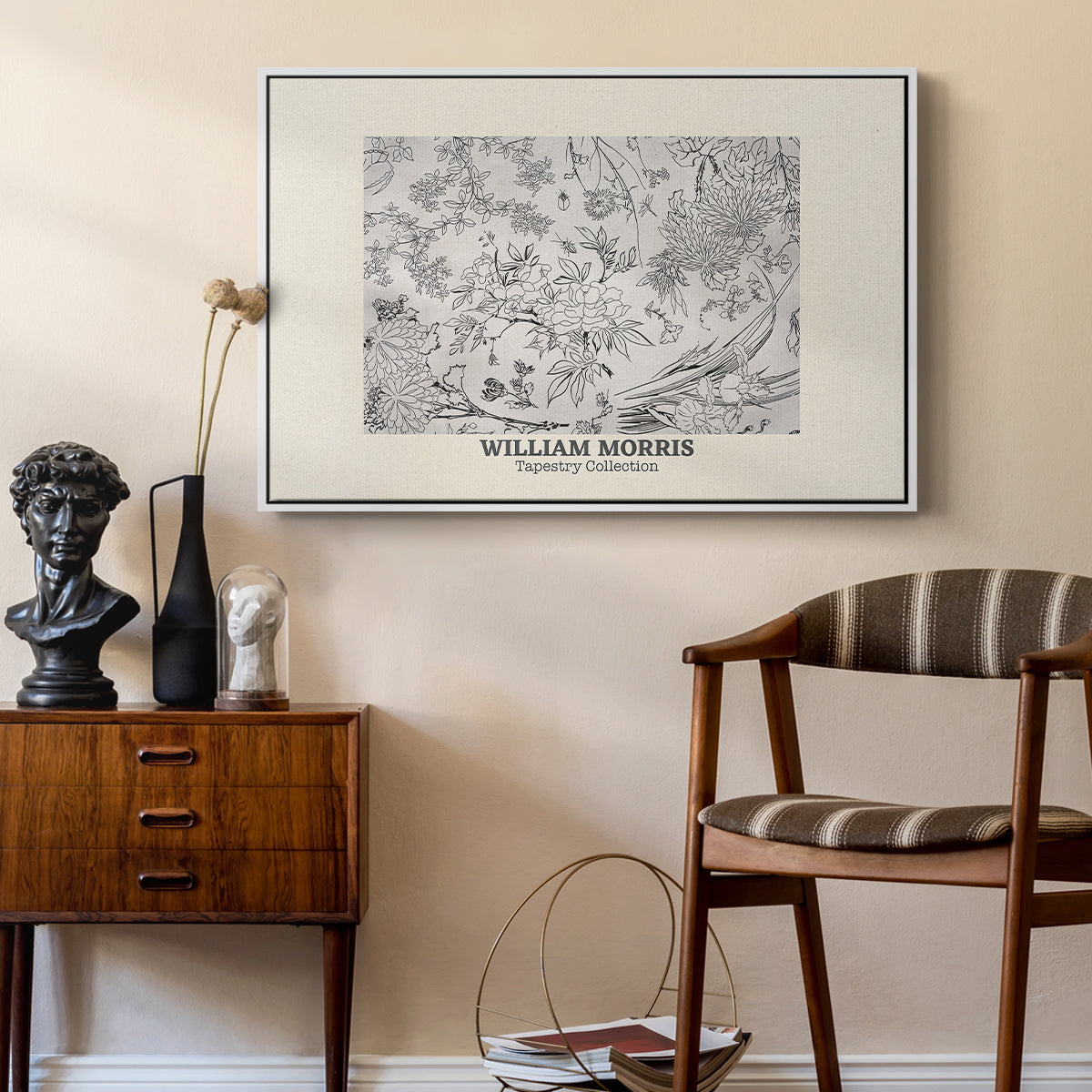 Fleurs, 1866 (Morris Inspired) - Floater Framed Canvas Print