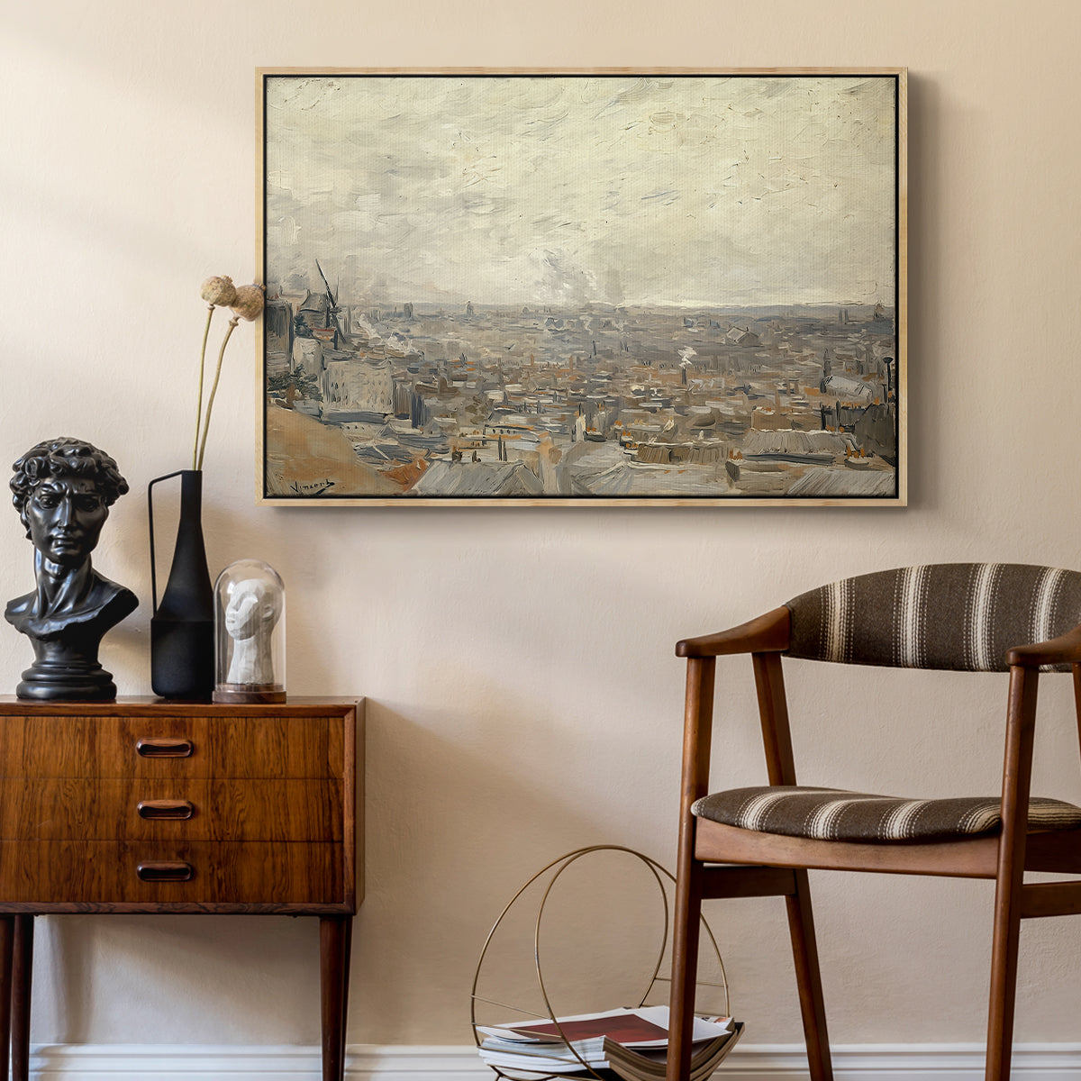 View from Montmartre, 1886 - Floater Framed Canvas Print