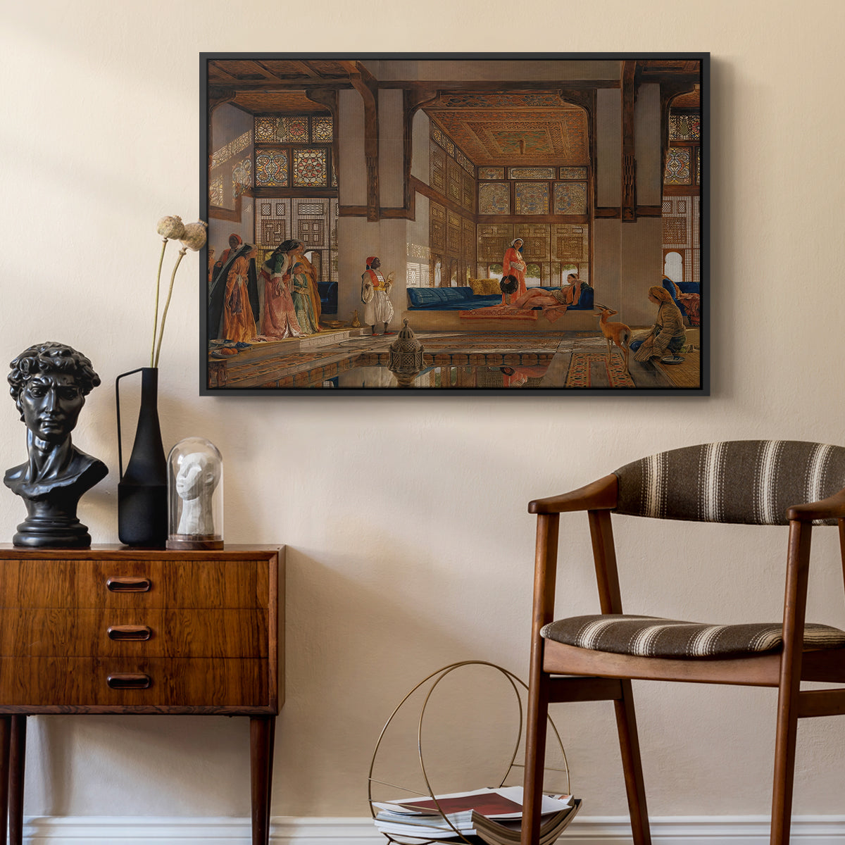 A Lady Receiving Visitors (The Reception), 1873 - Floater Framed Canvas Print