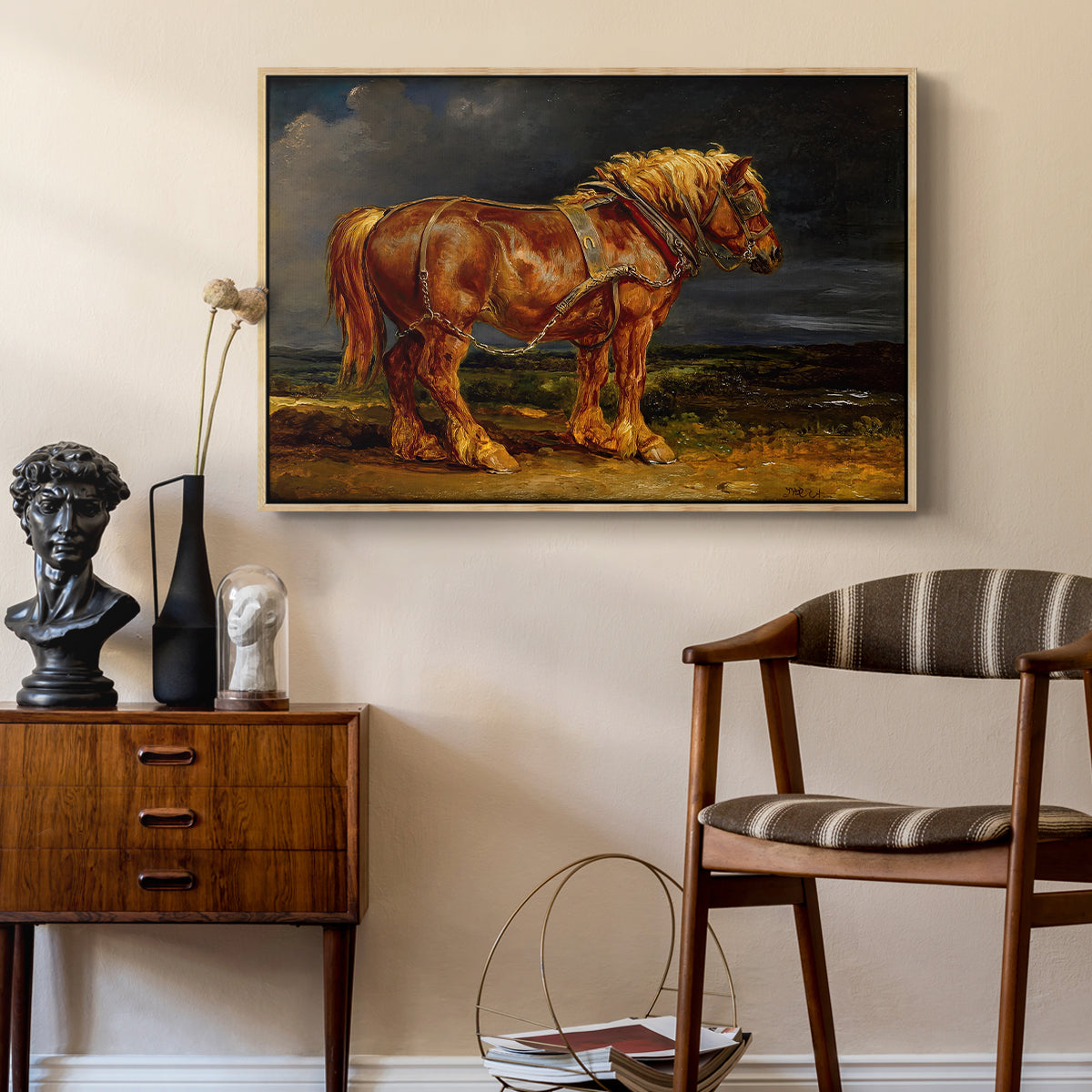 The Shire Horse Elephant in an Extensive Landscape, c. 1850s - Floater Framed Canvas Print